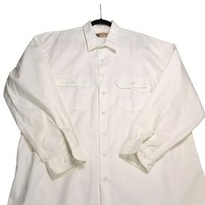 BIG MAC Men's XXLT Long Sleeve Button Up Work Shirt White Tall‎ Classic Basic